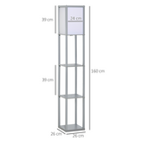 Storage Shelf Floor Lamp – Grey