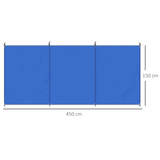 Outsunny Camping Windbreak 4.5m x 1.5m with Steel Poles & Carry Bag – Portable Beach & Garden Privacy Screen