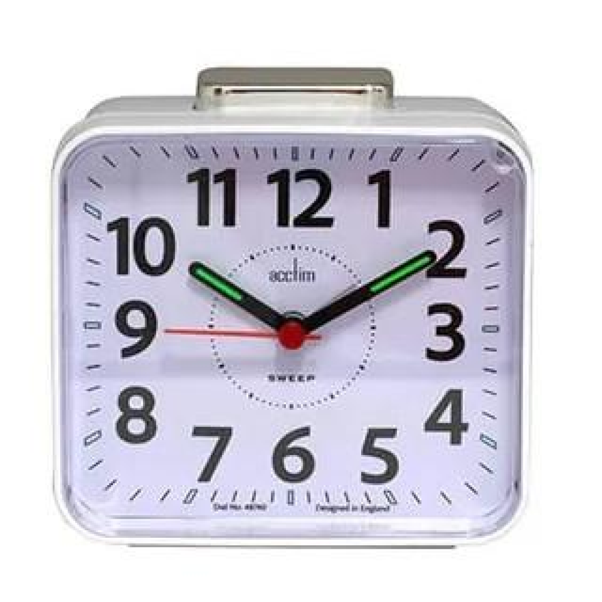 Acctim Parker Non-Ticking Sweep Bedside Alarm Clock with Crescendo Alarm, Snooze & Light, White