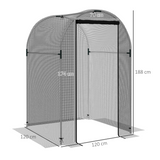 Outsunny Fruit Cage Plant Protection Tent with Zipped Door and Tear-Resistant Mesh, 1.2 x 1.2 x 1.9m, Black
