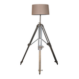 Artisan Furniture Chrome Tripod Table Lamp with Neutral Shade – Contemporary Adjustable Height Lamp