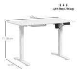Vinsetto Electric Standing Desk 120 x 60cm with Four Memory Presets, Height Adjustable Sit-Stand – Home Office Desk, White