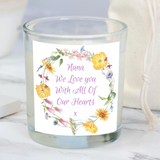 Nana We Love You Candle Gift Set with Heart Chocolates – Fresh Linen Scent