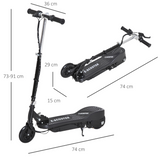 HOMCOM Folding Kids Electric Scooter with 12V Batteries, Front Brake & PU Wheels – E-Scooter for Ages 7–14