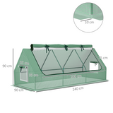 Outsunny Portable Small Polytunnel Greenhouse with Mesh Windows and Top Opening, 240 x 90 x 90cm