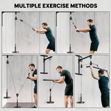 SPORTNOW Weight Cable Pulley System with Universal Loading Pin & Attachments – Home Gym Lat Pull-Down Kit, Red