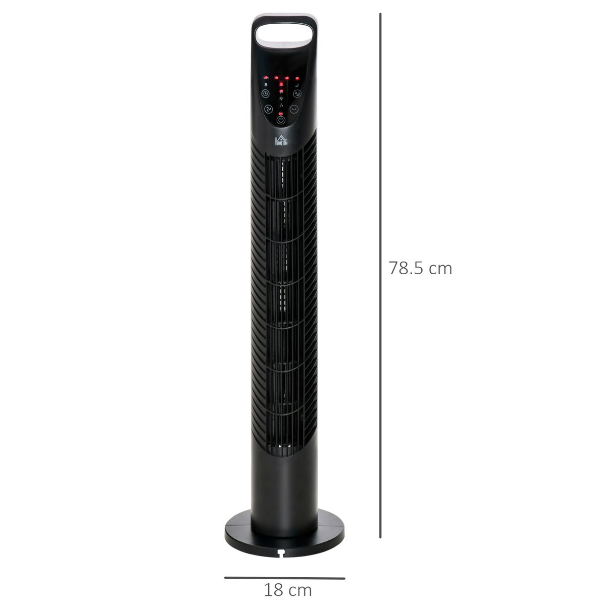 HOMCOM 40W Quiet Oscillating Tower Fan with Adjustable Speed & Remote Control – Black