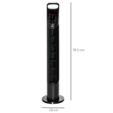HOMCOM 40W Quiet Oscillating Tower Fan with Adjustable Speed & Remote Control – Black