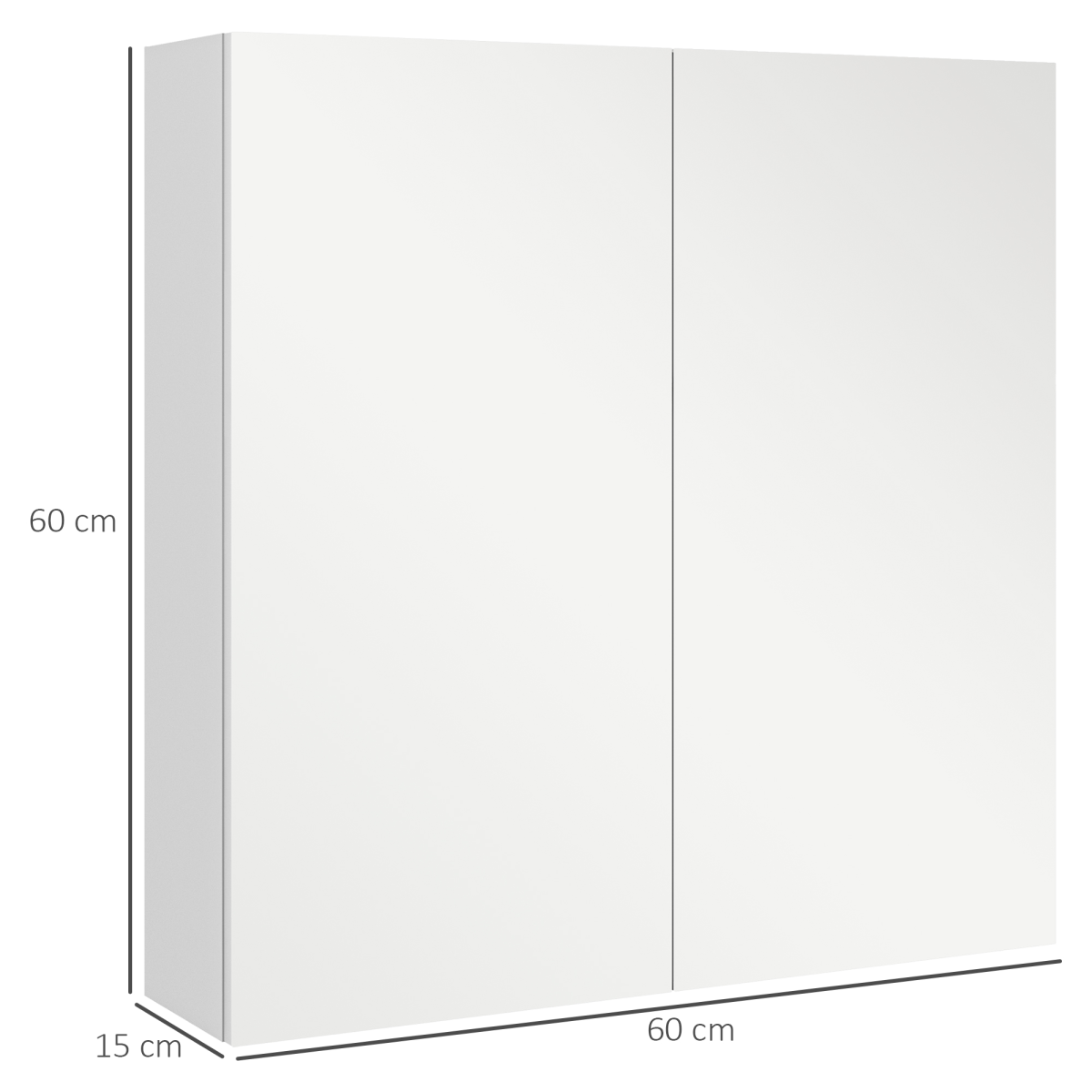 kleankin Wall Mounted Mirrored Bathroom Cabinet with Soft Close Doors – Space-Saving Storage, White