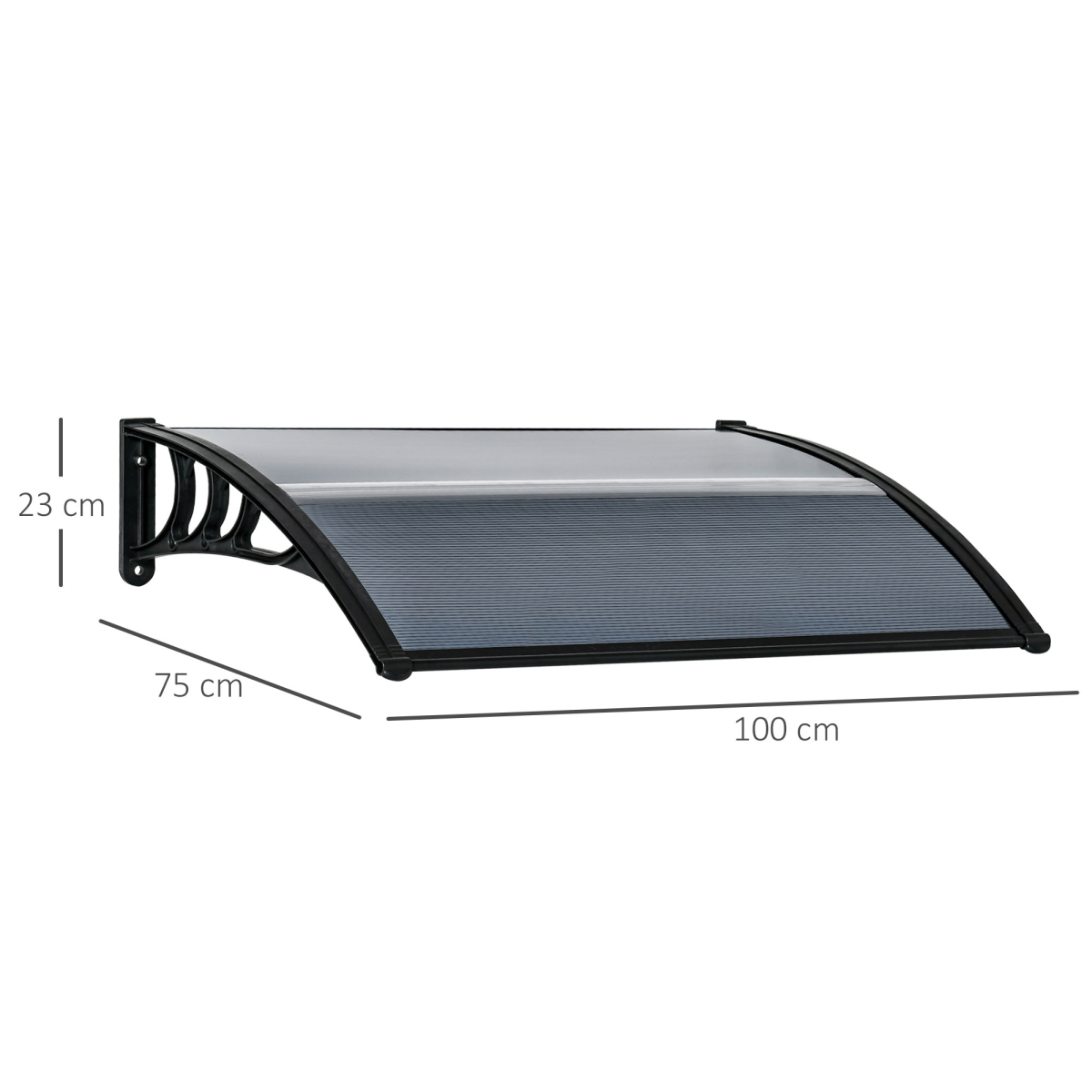 Outsunny Door Canopy Awning with Weather-Resistant Cover – Window Rain Shelter, 100 x 75cm
