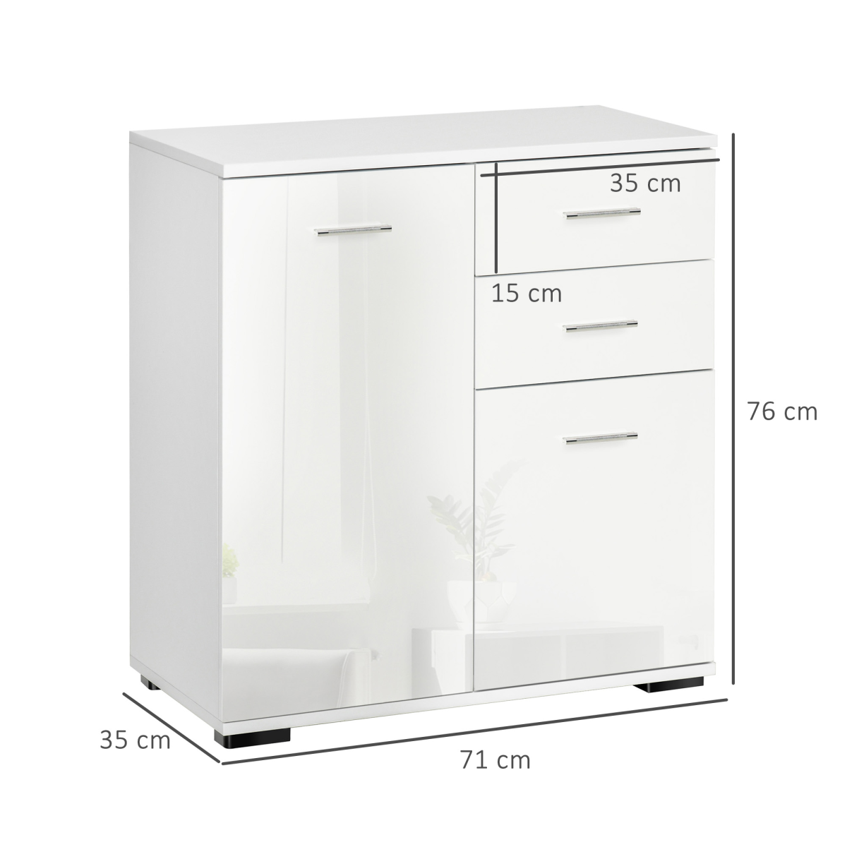 High Gloss 2-Tier Tipping Shoe Cabinet with Slim Profile – Hidden Hallway Shoe Storage, White