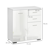 High Gloss 2-Tier Tipping Shoe Cabinet with Slim Profile – Hidden Hallway Shoe Storage, White