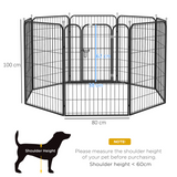 Pawhut 8-Panel Metal Pet Playpen for Dogs and Puppies – Folding Indoor and Outdoor Run Fence with Lockable Door