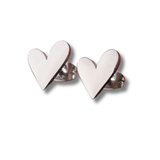 Aye Do Gifts Tilted Heart Stud Earrings in Hypoallergenic Stainless Steel – Gift for Mum, Daughter or Sister