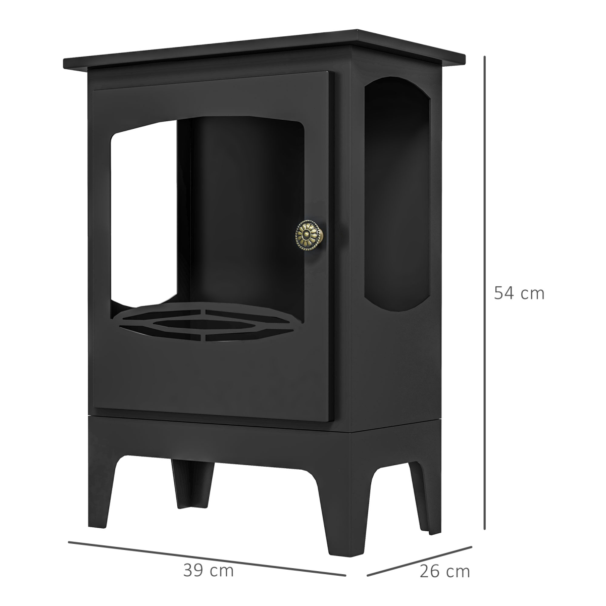 HOMCOM Freestanding Bioethanol Fireplace Stove with 1.2L Tank – No Chimney Needed, Smoke-Free Flames