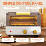 12L Compact Air Fryer Oven with 750W Power, 60–230°C Adjustable Temperature & Timer – Countertop Mini Oven