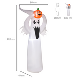 HOMCOM 6ft LED Halloween Inflatable Floating Ghost & Pumpkin – Outdoor Party Decoration, IP44