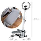 HOMCOM Adjustable Twist Stepper with LCD Monitor & Height-Adjustable Handlebar – Home Gym Step Machine
