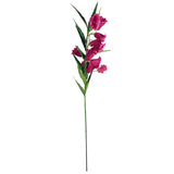 Leaf Pack of 6 Trumpet Artificial Flower Stems, 100cm with Silk Flowers and Wired Stems, Fuchsia Pink