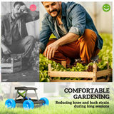 Outsunny Garden Cart with Seat, Tool Tray and Wheels – Comfortable Kneeler for Weeding and Planting, Blue