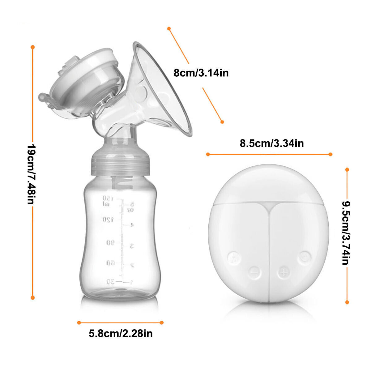 Automatic Double Electric Breast Pump with Lid & Nipple Kit – 2 Modes, 4 Suction Levels, USB Powered