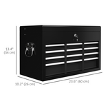 Lockable Steel Tool Chest with 6 Drawers, Top Storage & Ball Bearing Runners – Portable Tool Box, Black