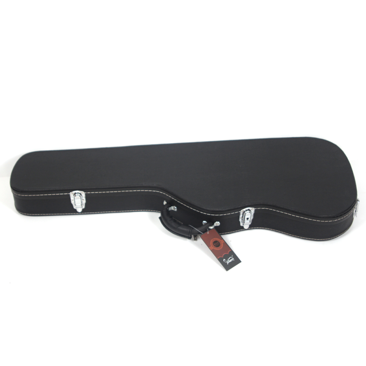 High Grade Electric Guitar Hard Case with Plush Lining and Chrome Latches – Microgroove Finish, Black