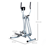 HOMCOM Air Walker Glider Cross Trainer with LCD Monitor & 80cm Stride – Low-Impact Home Gym Fitness Machine