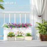 Outsunny 3 Pcs Self Watering Plant Pots with Visual Water Level Window
