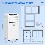 HOMCOM 1003W Portable Air Conditioner with Remote Control & Sleep Mode – Mobile Room Cooling, White