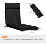 Outsunny Set of 2 Lounger Cushions with Ties, Thick Cotton Filling – Deep Seat Patio Cushions, Black