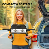 Outsunny Portable Tabletop Gas BBQ Grill with 2 Burners, Lid & Thermometer – Compact Outdoor Barbecue, Black