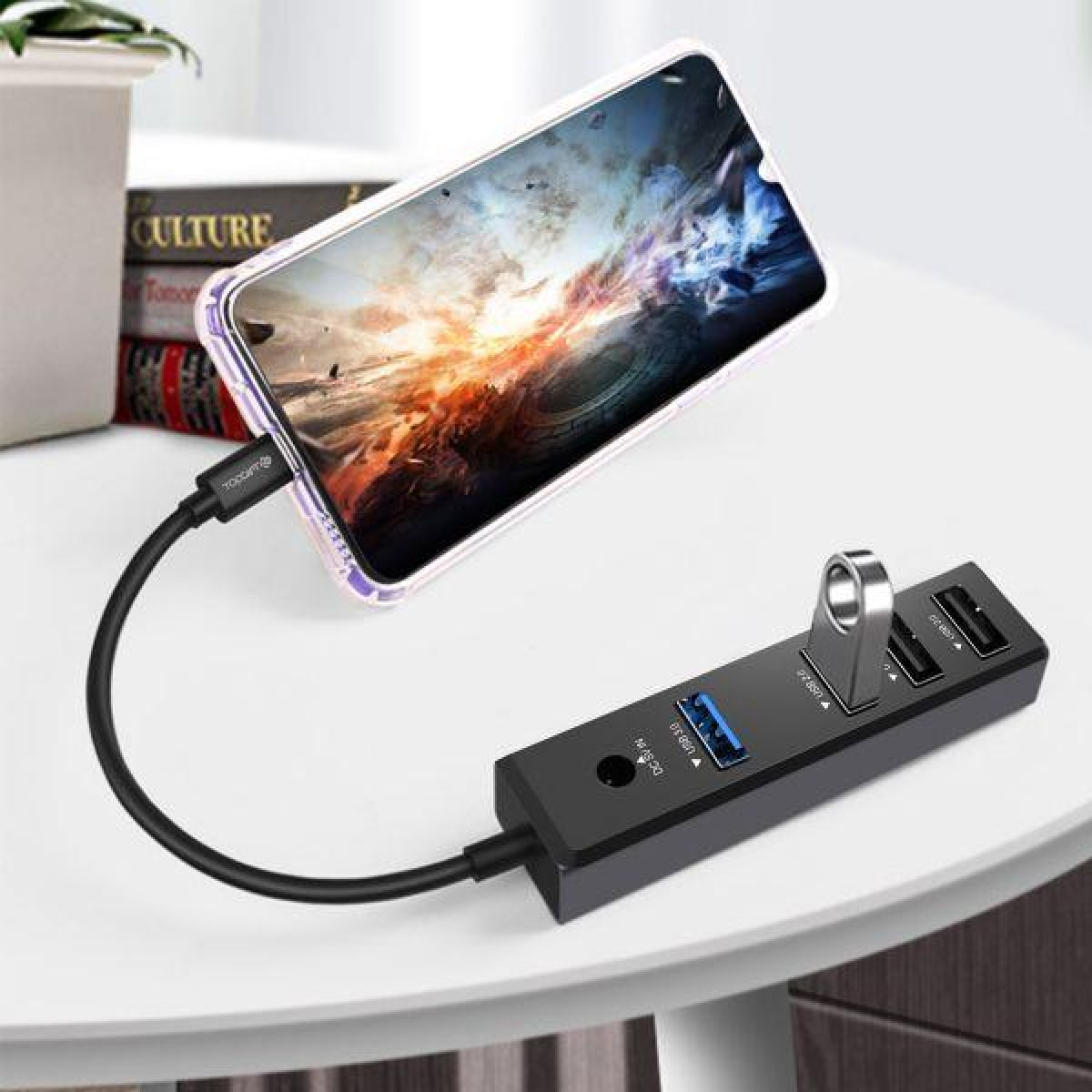 WYEFLOW 4-in-1 USB-C Hub with USB-A Ports, USB 3.0 and 2.0 – OTG Adapter