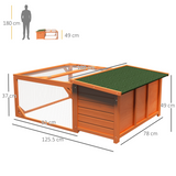 Wooden Rabbit Hutch with Run – Weather-Resistant Outdoor Small Animal House for Rabbits and Guinea Pigs