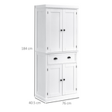 HOMCOM Colonial Freestanding Kitchen Pantry Cabinet with Adjustable Shelves – White