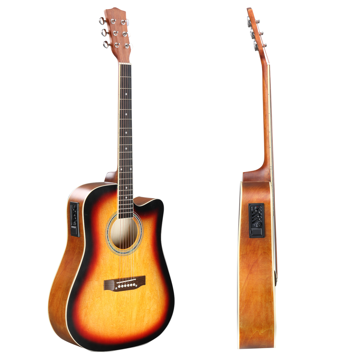 41" Cutaway Acoustic Guitar Kit with 10W Amplifier, Gig Bag, Tuner & Accessories – Beginner Guitar Set, Sunset