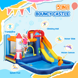 AIYAPLAY 5-in-1 Bouncy Castle with Splash Pool, Water Slide, Climbing Wall and 550W Blower – Kids Inflatable