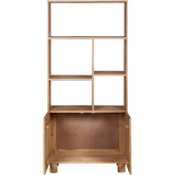 Austin Solid Wood Bookcase with Multiple Shelves – Natural Grain Storage & Display Unit for Any Room