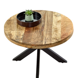 Indian Hub Surrey Solid Mango Wood Coffee Table with Metal Spider Legs – Handmade Industrial Style