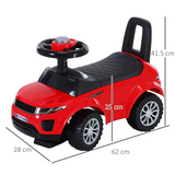 HOMCOM 3-in-1 Toddler Ride-On Car with Horn, Steering and Under-Seat Storage – Foot-to-Floor Slider, Red