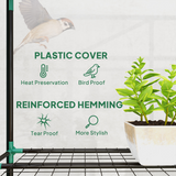 Outsunny 3-Tier Lean-to Wall Mini Greenhouse with Clear Roll-Up Doors & Plastic Cover – Plant Shelves