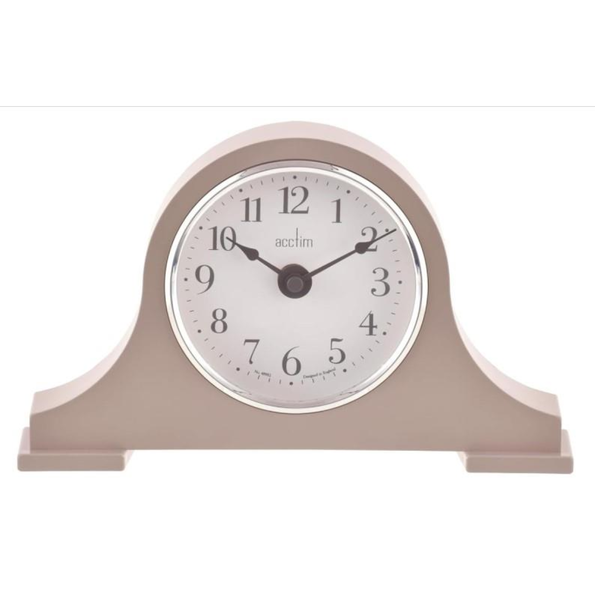 Acctim Napoleon Harston Quartz Mantel Clock with Arabic Numbers – Retro Style, Earl Grey