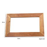 Indian Hub Toko Light Mango Wall Mirror with Wooden Handles – Solid Mango Hardwood, Brown