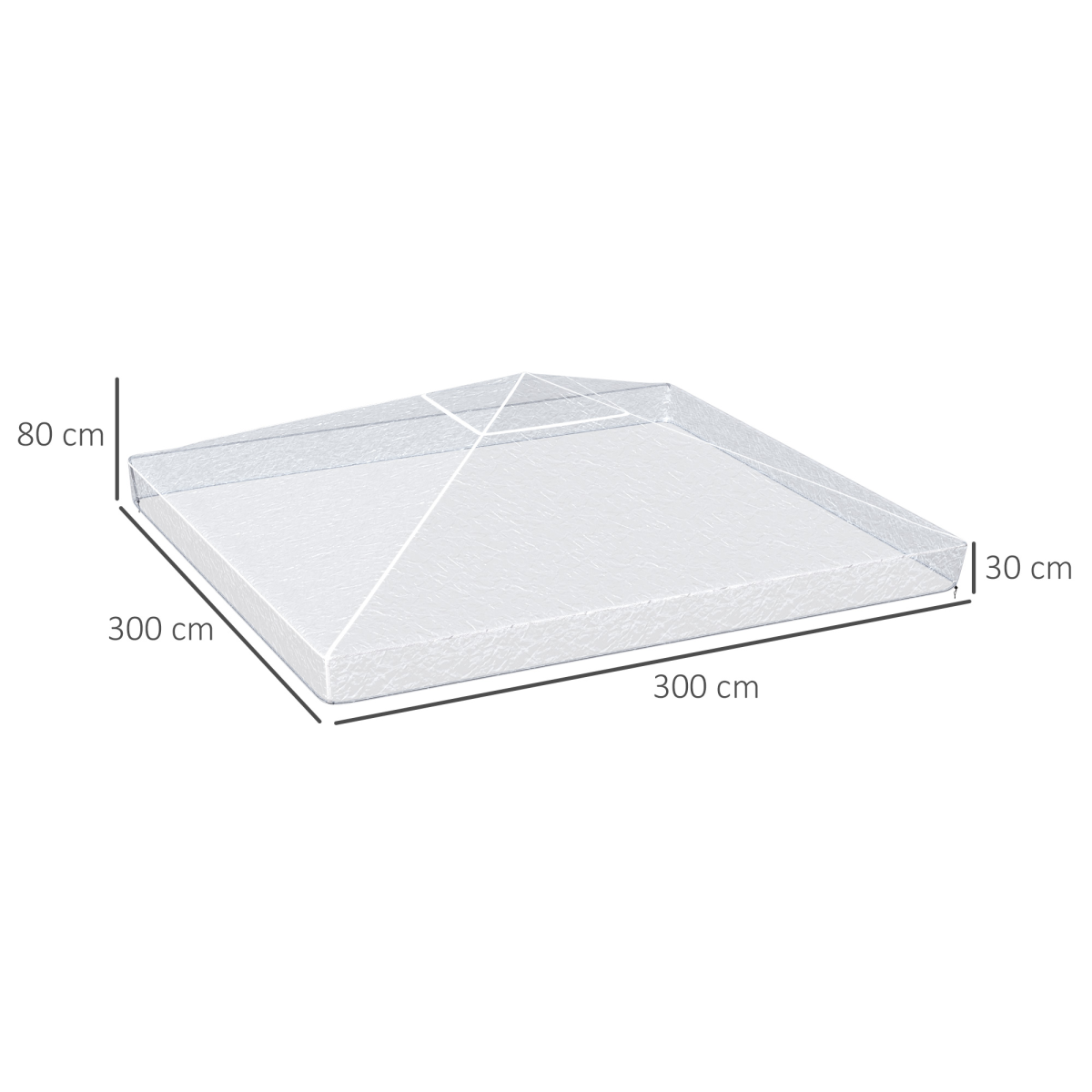 Outsunny 3 x 3m Gazebo Protective Cover – Waterproof PVC Rain Cover with Pull Cord for Canopy or Tent