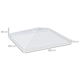 Outsunny 3 x 3m Gazebo Protective Cover – Waterproof PVC Rain Cover with Pull Cord for Canopy or Tent