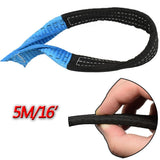 Heavy Duty 8 Tonne Tow Rope, 5m Recovery Strap with Two Shackles & Reflective Tape – Road Recovery, Blue