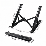 Portable Adjustable Laptop Stand with 7 Height Settings – Foldable Aluminium Alloy Notebook Holder, Black