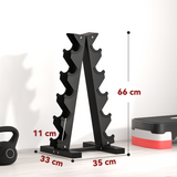SPORTNOW Five-Tier Dumbbell Rack Weight Tree with Non-Slip Feet – Steel Storage Stand for Home Gym