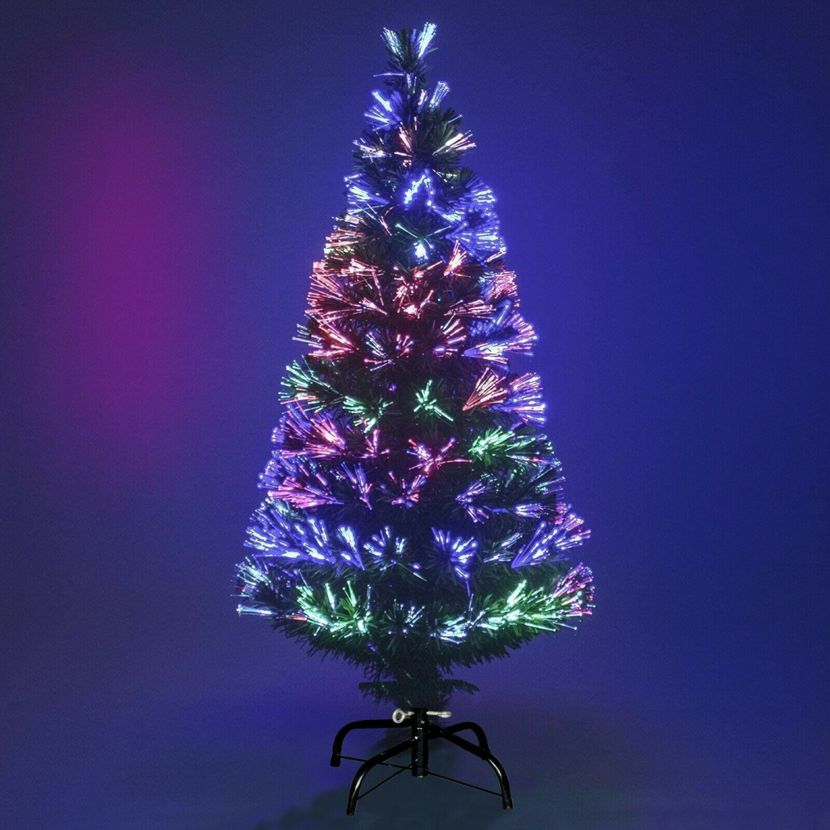 6ft (180cm) Fibre Optic Artificial Christmas Tree with Colour Changing Lights – Green
