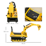 HOMCOM Kids Ride-On Excavator Toy with Rotating Body & Storage Box – 2-in-1 Toddler Walker Digger